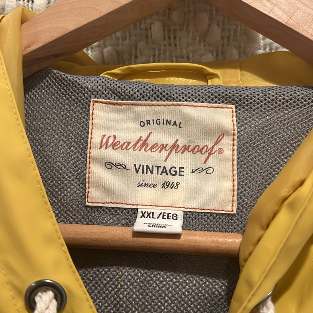 Weatherproof Vintage Mustard Hooded Rain Jacket - Picture 4 of 5
